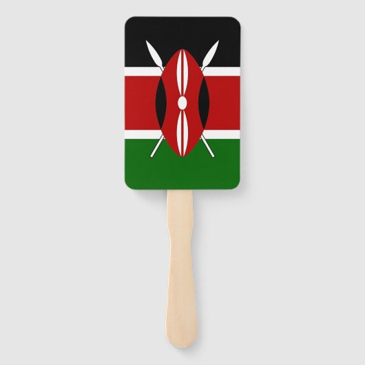 ケニア国旗を持つ愛国的なハンドファンのセット ハンドファン (裏面)