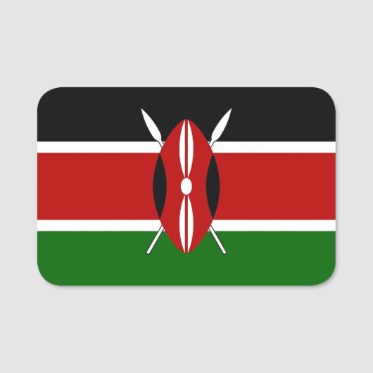 ケニア国旗を持つ愛国的な名前タグ 名札 (正面)