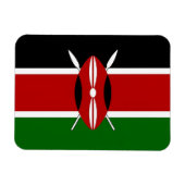 ケニア国旗を持つ愛国的な柔軟な写真磁石 マグネット (横)
