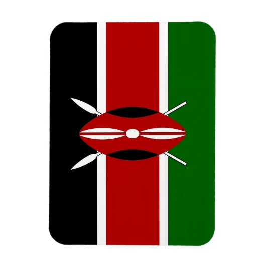 ケニア国旗を持つ愛国的な柔軟な写真磁石 マグネット (縦)