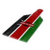 ケニア国旗を掲げたガラス製カッティングボードパドル カッティングボード (角)