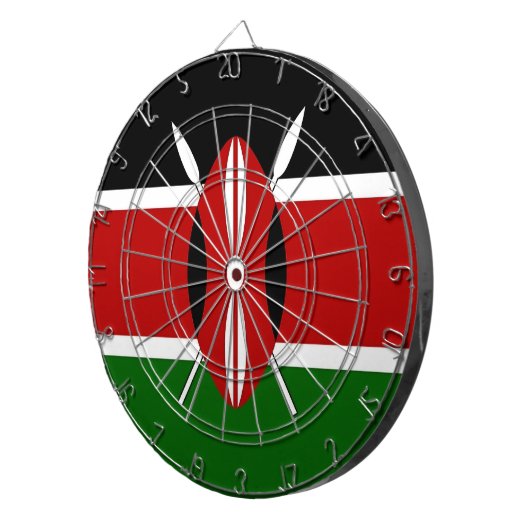 ケニア国旗を掲げたダーツボード ダーツボード (正面右)
