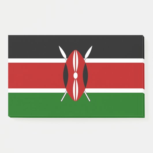 ケニア国旗を掲げたデザイン ポストイット (正面)