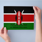 ケニア国旗を掲げたフライヤー チラシ (手)