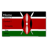 ケニア国旗を掲げた名刺マグネット マグネット名刺 (正面)