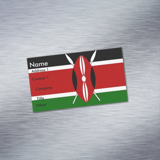 ケニア国旗を掲げた名刺マグネット マグネット名刺 (インサイチュ)