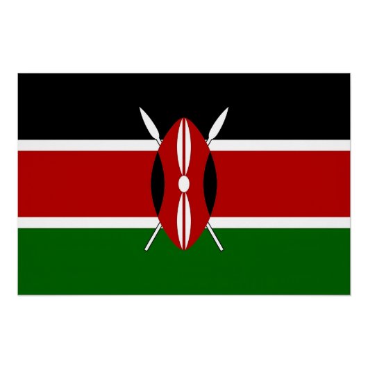ケニア国旗を掲げた愛国的で特別な壁のポスター ポスター (正面)