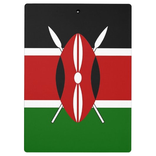 ケニア国旗を掲げた愛国的なクリップボード クリップボード (裏面)