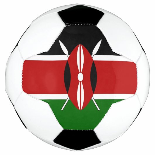 ケニア国旗を掲げた愛国的なサッカーボール サッカーボール (正面)