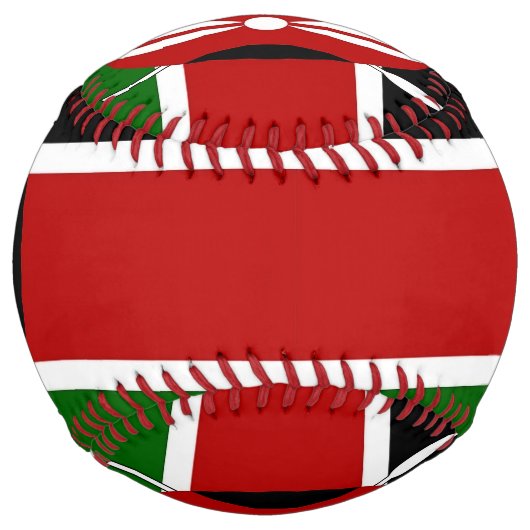 ケニア国旗を掲げた愛国的なソフトボール ソフトボール (裏面)