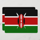 ケニア国旗を掲げた愛国的な特別招待状 招待状 (正面/裏面)
