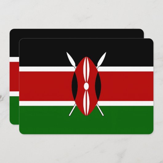 ケニア国旗を掲げた愛国的な特別招待状 招待状 (正面/裏面)