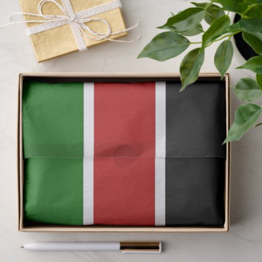 ケニア国旗を掲げた愛国的ティッシュペーパー 薄葉紙 (ギフト)