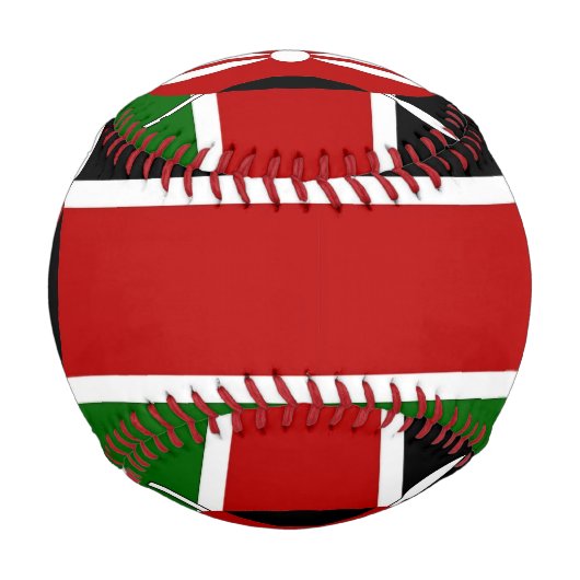 ケニア国旗を掲げた愛国野球 野球ボール (裏面)