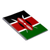 ケニア国旗を掲げた手帳 ノートブック (右側)