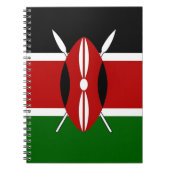 ケニア国旗を掲げた手帳 ノートブック (正面)