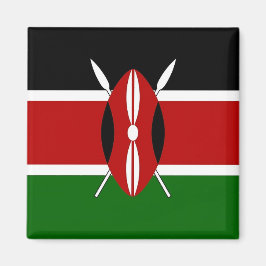 ケニア国旗を掲げた磁石 マグネット