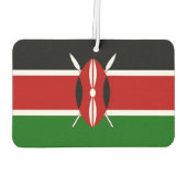 ケニア国旗を掲げた車の新入生 カーエアーフレッシュナー (裏面)