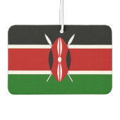 ケニア国旗を掲げた車の新入生 カーエアーフレッシュナー (正面)