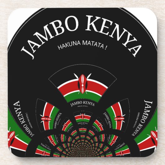 ケニア国旗インスパイアJambo歓迎デザインアート コースター (正面)