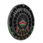 ケニア国旗インスパイアJambo歓迎デザインアート ダーツボード (正面左)