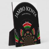 ケニア国旗インスパイアJambo歓迎デザインアート フォトプラーク (側面)