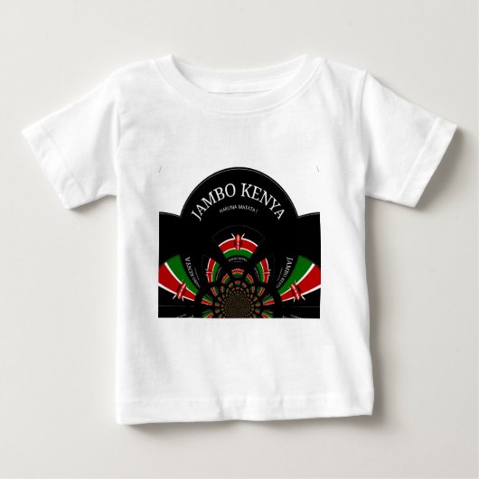 ケニア国旗インスパイアJambo歓迎デザインアート ベビーTシャツ (正面)