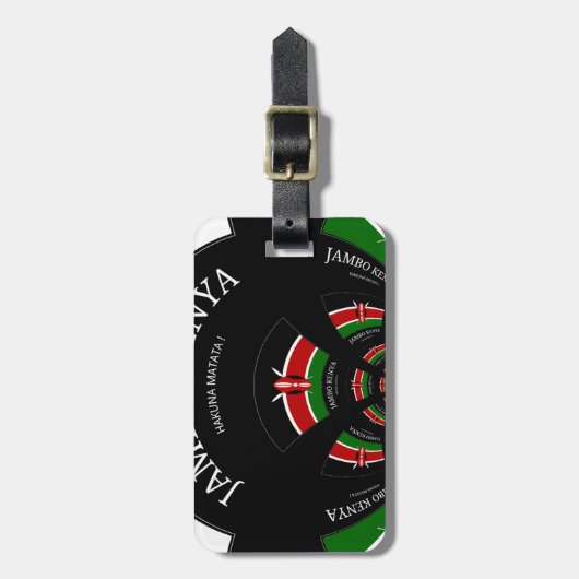 ケニア国旗インスパイアJambo歓迎デザインアート ラゲッジタグ (正面縦)