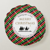 ケニア国旗ケニアの三賢者クリスマス ラウンドクッション (裏面)