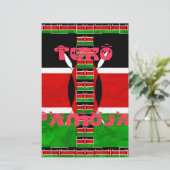 ケニア国旗トゥコパモハ 便箋 (スタンド正面)