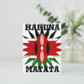 ケニア国旗ブラックレッドグリーンカスタマイズ ポストカード (スタンド正面)