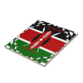 ケニア国旗ブラックレッドグリーンAr タイル (側面)