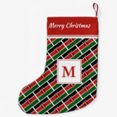 ケニア国旗モノグラム スモールクリスマスストッキング (裏面)