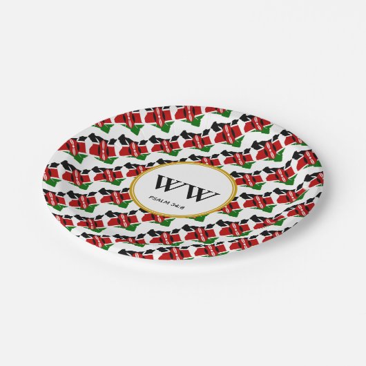 ケニア国旗 お祝い 誕生日 伝統 祭り ペーパープレート (アングル)