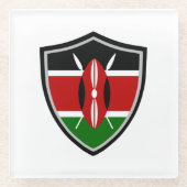 ケニア国旗 ガラスコースター (正面)