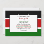 ケニア国旗、ケニヤ結婚国旗 招待状 (正面)