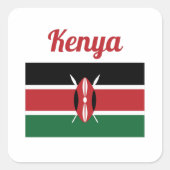 ケニア国旗 スクエアシール (正面)