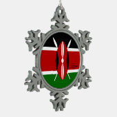 ケニア国旗 スノーフレークピューターオーナメント (左)