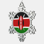 ケニア国旗 スノーフレークピューターオーナメント (右)