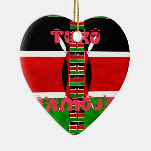 ケニア国旗:トゥコ・パモジャ - ユニティ・アート・デザイン セラミックオーナメント (右)
