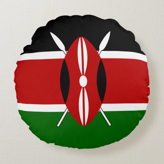 ケニア国旗 ラウンドクッション (正面)
