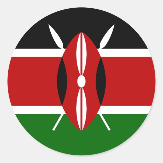 ケニア国旗 ラウンドシール (正面)