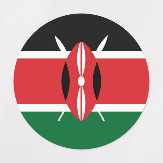 ケニア国旗 ラベル (デザイン1)