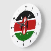 ケニア国旗 ラージ壁時計 (傾斜)