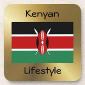 ケニア国旗+文字コースター コースター (正面)