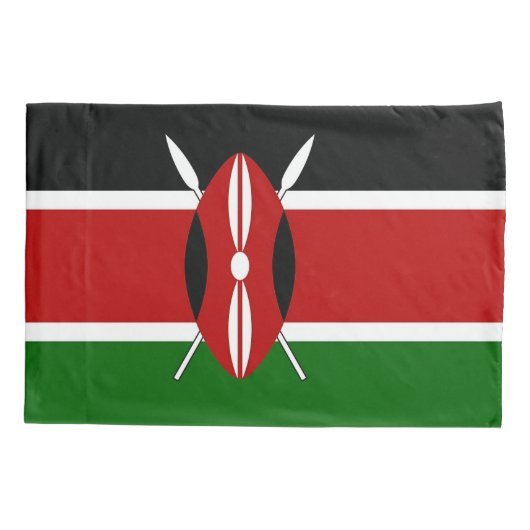 ケニア独身の国旗を持つ愛国的なピラロケース 枕カバー (裏面)