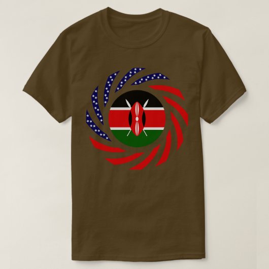 ケニア系アメリカ人多国籍愛国国旗シリーズ Tシャツ (デザイン正面)