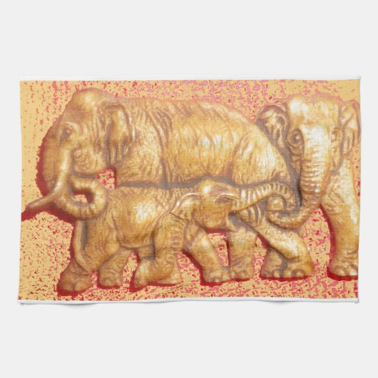 ケニア美しい動物サファリゾウ キッチンタオル (横)