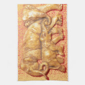 ケニア美しい動物サファリゾウ キッチンタオル (縦)