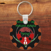 ケニア蝶フラッグアート – ハクナマタタパティオティック キーホルダー (正面)